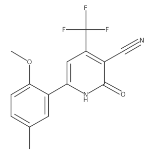 4-(Trifluoromethyl)-2-hydroxy-6-(2-methoxy-5-methylphenyl)pyridine-3-carbonitrile结构式