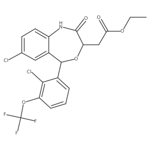 ethyl 2-[(3R,5S)-7-chloro-5-[2-chloro-3-(trifluoromethoxy)phenyl]-2-oxo-1,5-dihydro-4,1-benzoxazepin-3-yl]acetate结构式