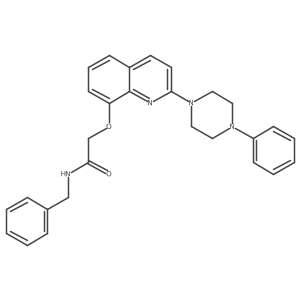 N-benzyl-2-((2-(4-phenylpiperazin-1-yl)quinolin-8-yl)oxy)acetamide结构式