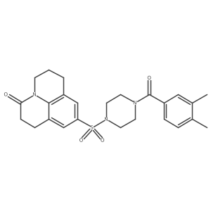 9-((4-(3,4-dimethylbenzoyl)piperazin-1-yl)sulfonyl)-1,2,6,7-tetrahydropyrido[3,2,1-ij]quinolin-3(5H)-one Structure