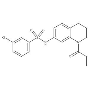 3-chloro-N-(1-propanoyl-1,2,3,4-tetrahydroquinolin-7-yl)benzene-1-sulfonamide结构式