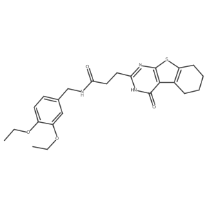N-(3,4-diethoxybenzyl)-3-(4-oxo-3,4,5,6,7,8-hexahydro[1]benzothieno[2,3-d]pyrimidin-2-yl)propanamide Structure