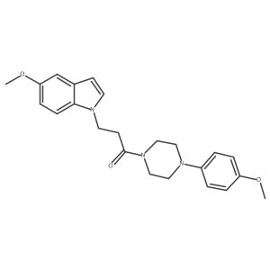 5-methoxy-1-{3-[4-(4-methoxyphenyl)-1-piperazinyl]-3-oxopropyl}-1H-indole Structure