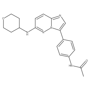 N-(4-(6-(tetrahydro-2H-pyran-4-ylamino)imidazo[1,2-b]pyridazin-3-yl)phenyl)acetamide结构式