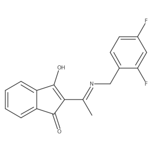 2-((((2,4-Difluorophenyl)methyl)amino)ethylidene)indane-1,3-dione结构式