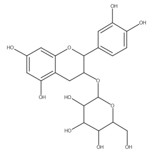(2R,3R)-2-(3,4-Dihydroxyphenyl)-3,4-dihydro-5,7-dihydroxy-2H-1-benzopyran-3-yl I(2)-D-glucopyranoside结构式