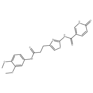 N-(4-(3-((3,4-dimethoxyphenyl)amino)-3-oxopropyl)thiazol-2-yl)-6-oxo-1,6-dihydropyridine-3-carboxamide结构式