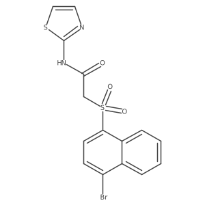 2-[(4-bromonaphthalen-1-yl)sulfonyl]-N-(1,3-thiazol-2-yl)acetamide结构式
