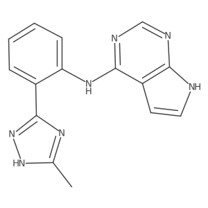 N-[2-(5-methyl-4H-1,2,4-triazol-3-yl)phenyl]-7H-pyrrolo[2,3-d]pyrimidin-4-amine结构式