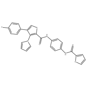 N-[4-({[4-(4-fluorophenyl)-3-(1H-pyrrol-1-yl)-2-thienyl]carbonyl}amino)phenyl]-2-furamide Structure