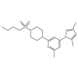 4-(4-(butylsulfonyl)piperazin-1-yl)-6-(3,5-dimethyl-1H-pyrazol-1-yl)-2-methylpyrimidine Structure