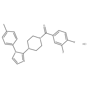 (3,4-difluorophenyl)(4-(1-(p-tolyl)-1H-imidazol-2-yl)piperazin-1-yl)methanone hydrochloride Structure