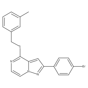 2-(4-Bromophenyl)-4-[(3-methylbenzyl)thio]pyrazolo[1,5-a]pyrazine Structure