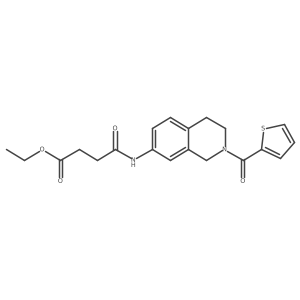 Ethyl 4-oxo-4-((2-(thiophene-2-carbonyl)-1,2,3,4-tetrahydroisoquinolin-7-yl)amino)butanoate结构式