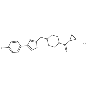 Cyclopropyl(4-((4-(4-fluorophenyl)thiazol-2-yl)methyl)piperazin-1-yl)methanone hydrochloride Structure