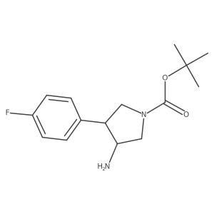 Rel-tert-butyl (3R,4S)-3-amino-4-(4-fluorophenyl)pyrrolidine-1-carboxylate结构式