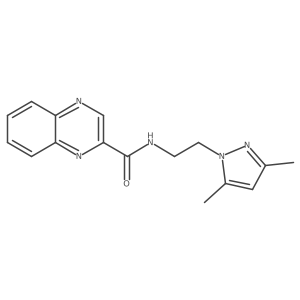 N-(2-(3,5-dimethyl-1H-pyrazol-1-yl)ethyl)quinoxaline-2-carboxamide结构式