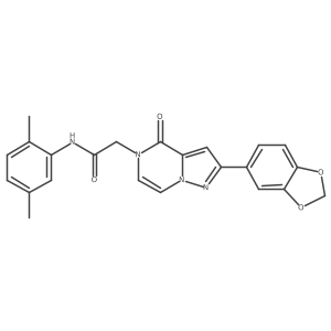 2-[2-(1,3-benzodioxol-5-yl)-4-oxopyrazolo[1,5-a]pyrazin-5(4H)-yl]-N-(2,5-dimethylphenyl)acetamide结构式