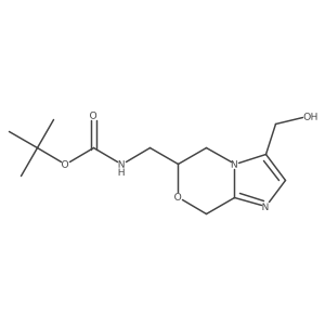 Carbamic acid, N-[[5,6-dihydro-3-(hydroxymethyl)-8H-imidazo[2,1-c][1,4]oxazin-6-yl]methyl]-, 1,1-dimethylethyl ester结构式