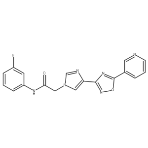 N-(3-fluorophenyl)-2-{4-[5-(pyridin-3-yl)-1,2,4-oxadiazol-3-yl]-1H-imidazol-1-yl}acetamide结构式