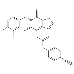 N-(4-cyanophenyl)-2-{3-[(3,4-dimethylphenyl)methyl]-2,4-dioxo-1H,2H,3H,4H-thieno[3,2-d]pyrimidin-1-yl}acetamide Structure