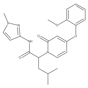 2-(4-(2-Methoxyphenoxy)-2-oxopyridin-1(2H)-yl)-4-methyl-N-(1-methyl-1H-pyrazol-3-yl)pentanamide结构式