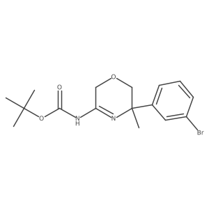 [5-(3-Bromo-phenyl)-5-methyl-5,6-dihydro-2H-[1,4]oxazin-3-yl]-carbamic acid tert-butyl ester结构式