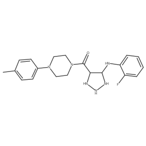 N-(2-fluorophenyl)-4-[4-(4-methylphenyl)piperazine-1-carbonyl]-1H-1,2,3-triazol-5-amine结构式