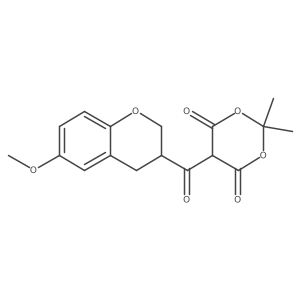 1,3-Dioxane-4,6-dione, 5-[(3,4-dihydro-6-methoxy-2H-1-benzopyran-3-yl)carbonyl]-2,2-dimethyl-结构式