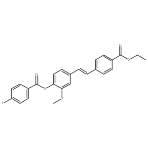 (E)-4-(((4-(ethoxycarbonyl)phenyl)imino)methyl)-2-methoxyphenyl 4-fluorobenzoate Structure