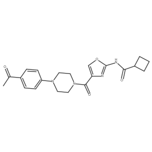 N-(4-(4-(4-acetylphenyl)piperazine-1-carbonyl)oxazol-2-yl)cyclobutanecarboxamide结构式