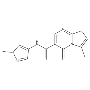 3-methyl-N-(1-methyl-1H-pyrazol-4-yl)-5-oxo-5H-[1,3]thiazolo[3,2-a]pyrimidine-6-carboxamide结构式