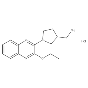 (1-(3-Ethoxyquinoxalin-2-yl)pyrrolidin-3-yl)methanamine hydrochloride结构式
