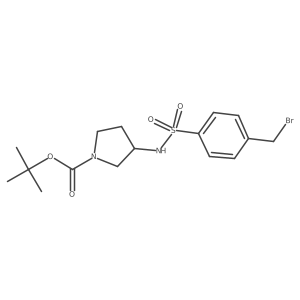 (R)-tert-butyl 3-(4-(bromomethyl)phenylsulfonamido)pyrrolidine-1-carboxylate结构式