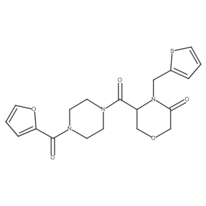 5-(4-(Furan-2-carbonyl)piperazine-1-carbonyl)-4-(thiophen-2-ylmethyl)morpholin-3-one结构式