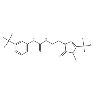 1-[2-[4-methyl-5-oxo-3-(trifluoromethyl)-1,2,4-triazol-1-yl]ethyl]-3-[3-(trifluoromethyl)phenyl]urea Structure