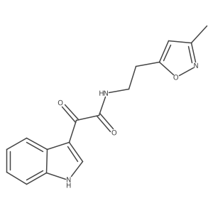 2-(1H-indol-3-yl)-N-(2-(3-methylisoxazol-5-yl)ethyl)-2-oxoacetamide结构式