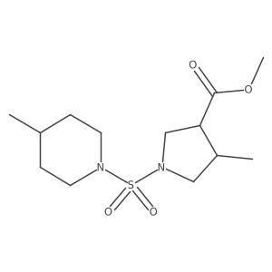 3-Pyrrolidinecarboxylic acid, 4-methyl-1-[(4-methyl-1-piperidinyl)sulfonyl]-, methyl ester结构式