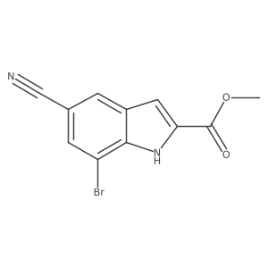 methyl 7-bromo-5-cyano-1H-indole-2-carboxylate结构式