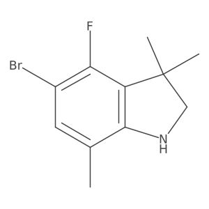 5-bromo-4-fluoro-3,3,7-trimethyl-2,3-dihydro-1H-indole结构式