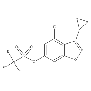 4-Chloro-3-cyclopropylbenzisoxazol-6-yl trifluoromethanesulfonate结构式