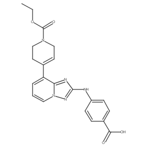 4-((8-(1-(Ethoxycarbonyl)-1,2,3,6-tetrahydropyridin-4-yl)-[1,2,4]triazolo[1,5-a]pyridin-2-yl)amino)benzoic acid Structure