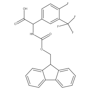 2-({[(9H-fluoren-9-yl)methoxy]carbonyl}amino)-2-[4-fluoro-3-(trifluoromethyl)phenyl]acetic acid结构式