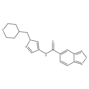 N-(1-((tetrahydro-2H-pyran-4-yl)methyl)-1H-pyrazol-4-yl)benzo[c][1,2,5]thiadiazole-5-carboxamide结构式