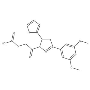 4-(3-(3,5-dimethoxyphenyl)-5-(thiophen-2-yl)-4,5-dihydro-1H-pyrazol-1-yl)-4-oxobutanoic acid结构式