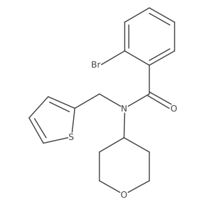 2-bromo-N-(tetrahydro-2H-pyran-4-yl)-N-(thiophen-2-ylmethyl)benzamide Structure