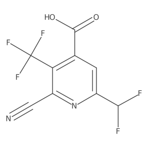 2-cyano-6-(difluoromethyl)-3-(trifluoromethyl)pyridine-4-carboxylic acid Structure