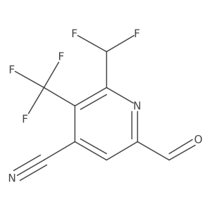 2-(Difluoromethyl)-6-formyl-3-(trifluoromethyl)isonicotinonitrile结构式
