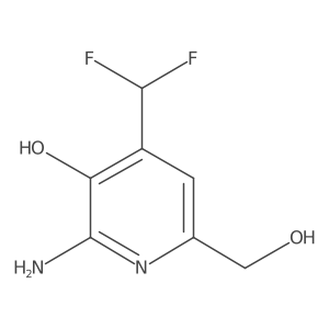 2-Amino-4-(difluoromethyl)-6-(hydroxymethyl)pyridin-3-ol结构式