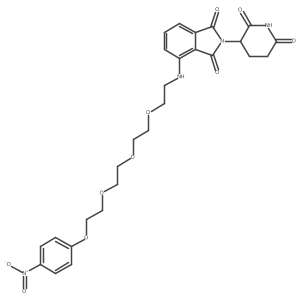 2-(2,6-Dioxopiperidin-3-yl)-4-(2-(2-(2-(2-(4-nitrophenoxy)ethoxy) ethoxy)ethoxy)ethylamino)isoindoline-1,3-dione结构式
